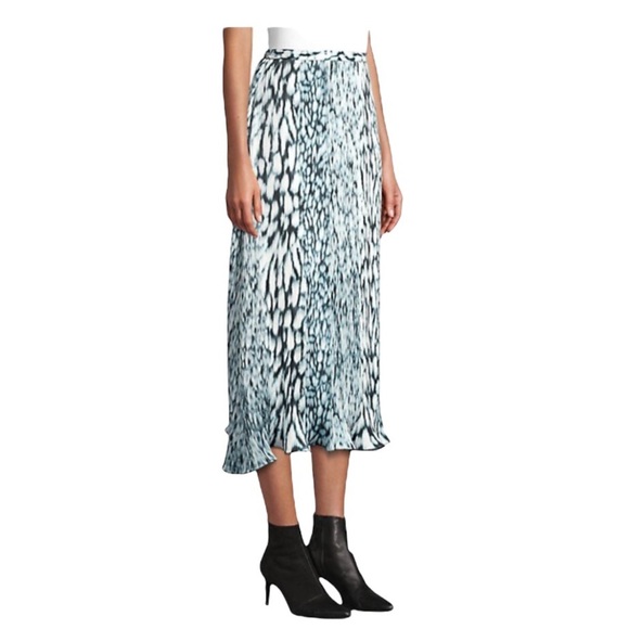 NEW Elie Tahari Alex Pleated Printed MIDI Skirt Tie Dye 6